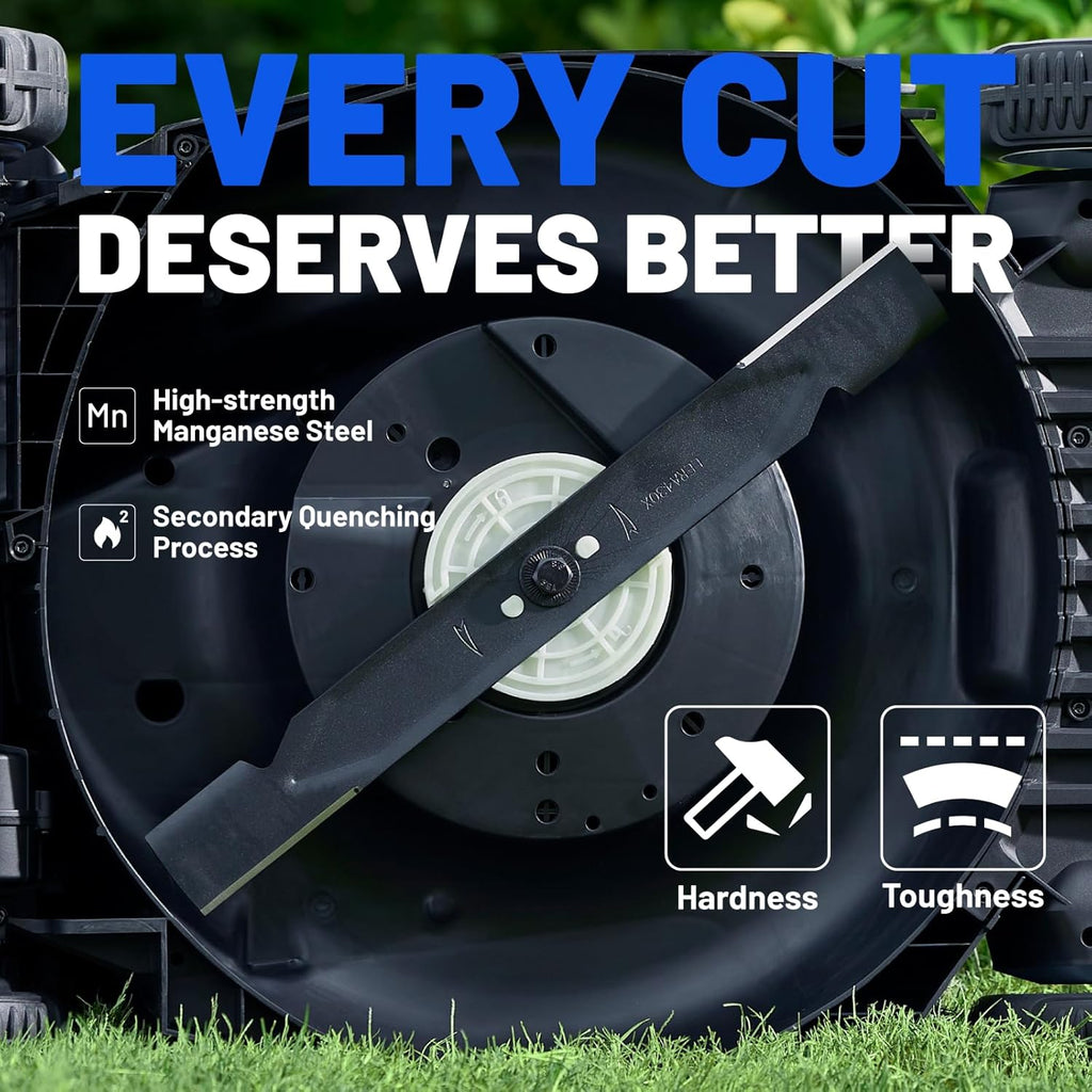Litheli Easysurge Cordless Lawnmower Self-propelled, 2x 20V/43cm Electric Lawnmower Mulching, 6 Cutting Heights, 50L Grass Box, Battery Lawn Mower with 2x 4.0Ah Batteries